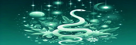 Heilendes Grün Neujahrskarte Serpent Jahr 2025 Bild-Materialien Original SNS-Header-Cover 25