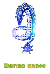 Matériel carte du Nouvel An Dragon Modèle de carte postale 32