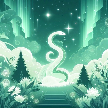 Healing green New year Card Serpent Year 2025 Image materials Original images 02