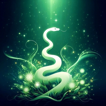 Healing green New year Card Serpent Year 2025 Image materials Original images 04