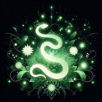 Healing green New year Card Serpent Year 2025 Image materials Original images 10