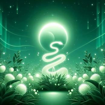 Healing green New year Card Serpent Year 2025 Image materials Original images 15