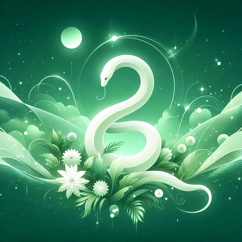 Healing green New year Card Serpent Year 2025 Image materials Original images 17