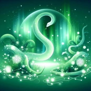 Healing green New year Card Serpent Year 2025 Image materials Original images 19