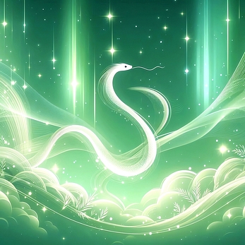 Healing green New year Card Serpent Year 2025 Image materials Original images 22