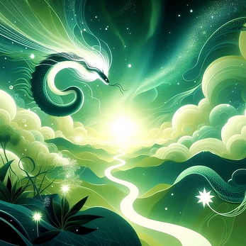 Healing green New year Card Serpent Year 2025 Image materials Original images 23