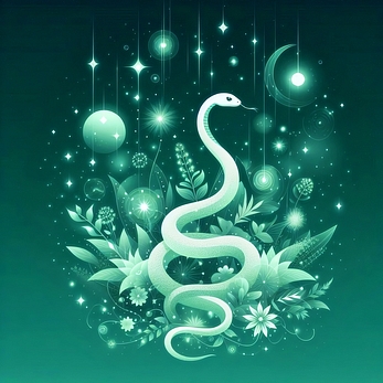 Healing green New year Card Serpent Year 2025 Image materials Original images 25