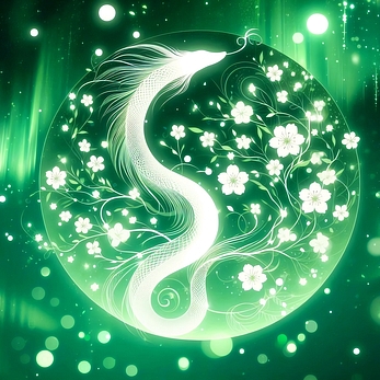 Healing green New year Card Serpent Year 2025 Image materials Original images 46