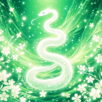 Healing green New year Card Serpent Year 2025 Image materials Original images 48