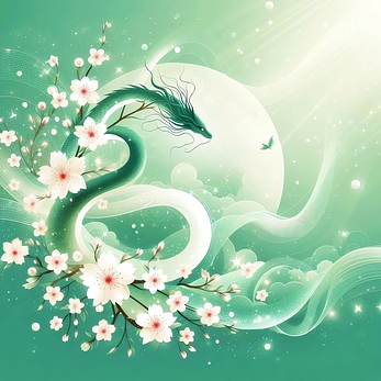 Healing green New year Card Serpent Year 2025 Image materials Original images 52