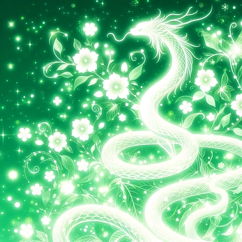 Healing green New year Card Serpent Year 2025 Image materials Original images 53