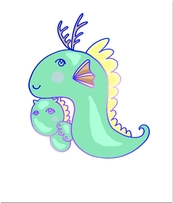 Material tarjeta Dragon New Year Ilustración en color 17