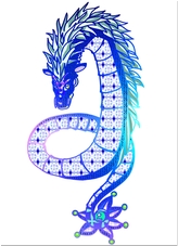 Новогодняя открытка дракон материал цветная иллюстрация 32