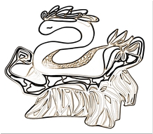 Новогодняя открытка дракон материал черно-белая иллюстрация 21