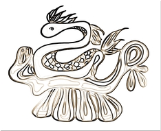Matériel carte du Nouvel An Dragon Illustration en noir et blanc 25