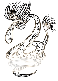 Matériel carte du Nouvel An Dragon Illustration en noir et blanc